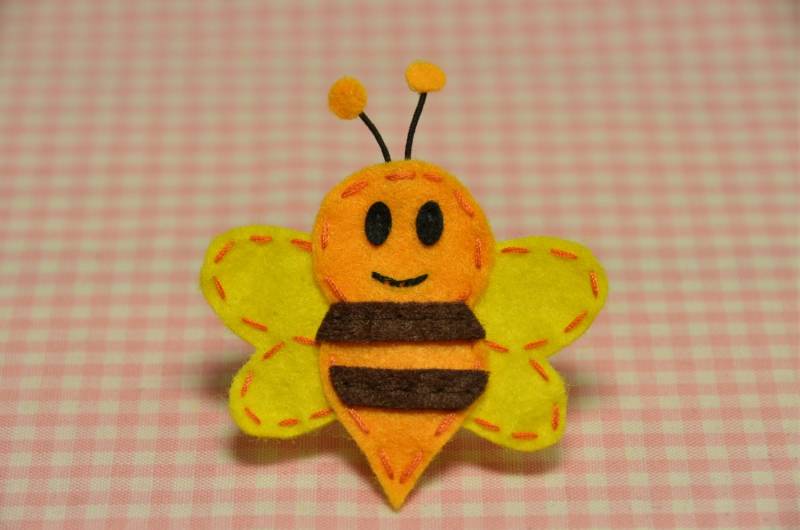 Set Von 6 Stück Handgefertigten FilzbienenLimonade/Mari Gold | Ft965 von ASECUSA