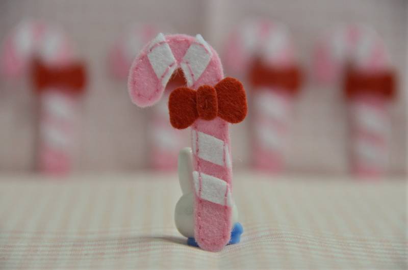 Set Von 6 Stück Handgemachte Filz Candy CaneBaby Pink | Ft859 von ASECUSA