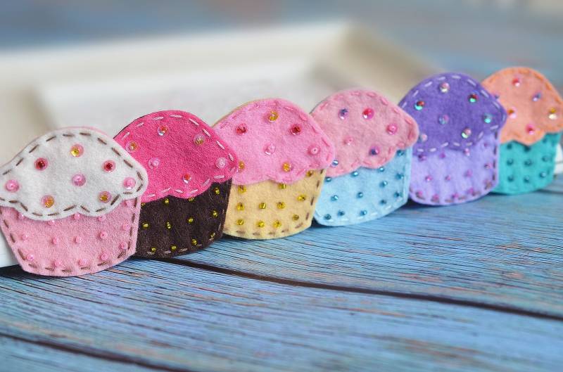 Set Von 6 Stück Handgemachte Filz CupcakeMix Farben | Ft682 Set Von 6 Stück Handgemachte Filz CupcakeMix Farben | Ft682 von ASECUSA