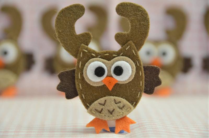 Set Von 6 Stück Handgemachte Filz Weihnachts-EulenSchokolade | Ft976 Set Von 6 Stück Handgemachte Filz Weihnachts-EulenSchokolade | Ft976 von ASECUSA