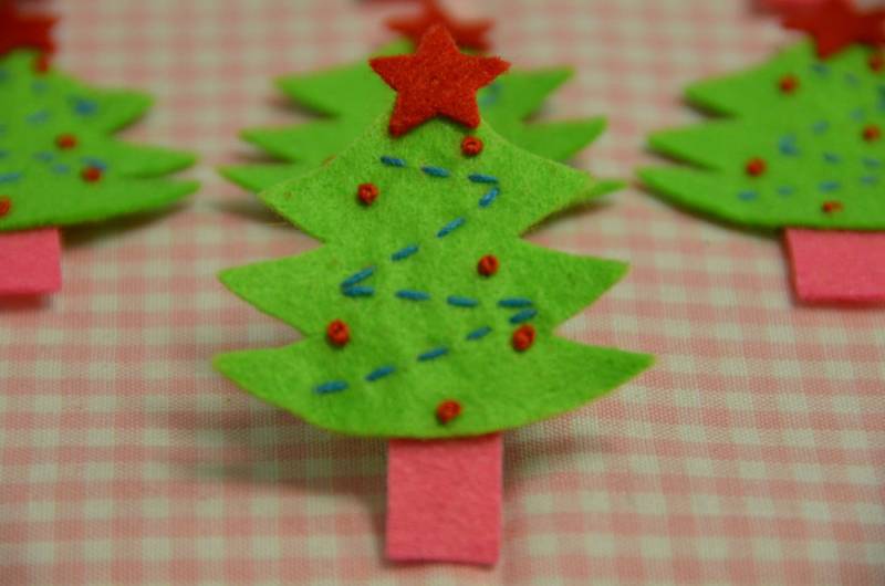 Set Von 6 Stück Handgemachte Filz WeihnachtsbaumIsle Grün | Ft884 Set Von 6 Stück Handgemachte Filz WeihnachtsbaumIsle Grün | Ft884 von ASECUSA