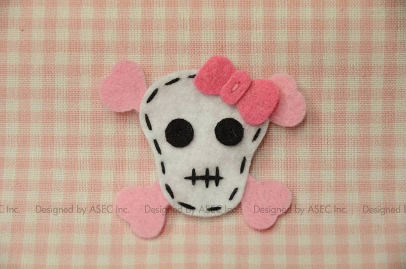Set Von 6Pcs Handgemachte Halloween Filz SchädelBaby Rosa/Dunkle Nelken | Ft754 von ASECUSA