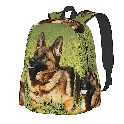 ASEELO Deutscher Schäferhund, bedruckt, für Herren und Damen, lässiger Rucksack, geeignet für den täglichen Gebrauch, Deutscher Schäferhund, One size von ASEELO