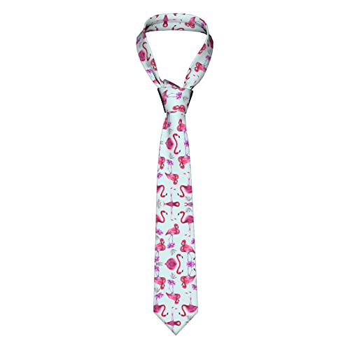 ASEELO Dolphins Herren Krawatte Krawatte Mode Krawatte für formelle Business Hochzeit Party, Pink Flamingos, Men's Necktie von ASEELO