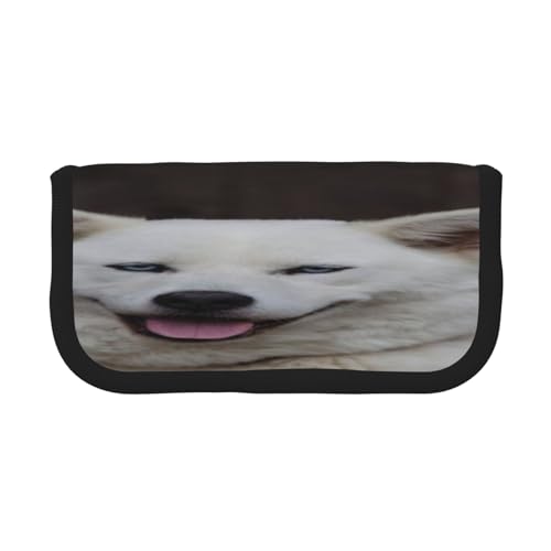 ASEELO Federmäppchen, Motiv: Sonnenaufgang, tropische Palmeninsel, große Stifttasche, hohe Aufbewahrungsbox, für Kinder, Damen, Herren, Schule, Büro, Blue Eyed White Husky, Canvas Pen Case, von ASEELO