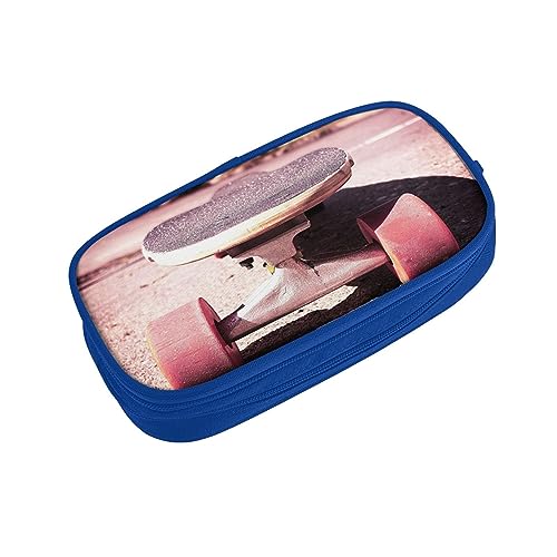 ASEELO Federmäppchen, Skateboard, großes Federmäppchen, hohe Aufbewahrungsbox, für Kinder, Damen, Herren, Schule, Büro, Schwarz, blau, pencase, Beauty Case von ASEELO