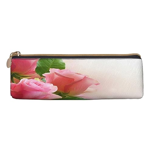 ASEELO Federmäppchen, niedlicher Koalabär, großes Federmäppchen für Kinder, Damen, Herren, Schule, Büro, Weiß, Rosa Rosen, Leather Pencil Case, Beauty Case von ASEELO