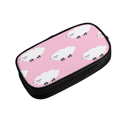 ASEELO Federmäppchen, rosa Schaf, großes Federmäppchen, hohe Aufbewahrungsbox, für Kinder, Damen, Herren, Schule, Büro, Schwarz, Schwarz , pencase, Beauty Case von ASEELO