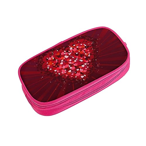 ASEELO Federmäppchen Happy Valentine's Day Große Bleistifttasche Tasche Hohe Aufbewahrung Fall für Kinder Frauen Männer Schule Büro Fall Schwarz, rose, pencase, Beauty Case von ASEELO