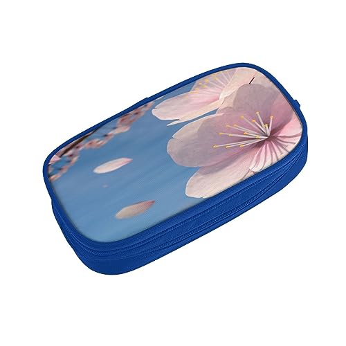 ASEELO Federmäppchen Kirschblüten Große Bleistifttasche Tasche Hohe Aufbewahrung Fall für Kinder Frauen Männer Schule Büro Fall Schwarz, blau, pencase, Beauty Case von ASEELO