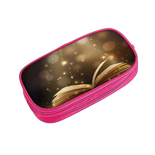 ASEELO Federmäppchen Magisches Buch Große Bleistifttasche Tasche Hohe Aufbewahrung Fall für Kinder Frauen Männer Schule Büro Fall Schwarz, rose, pencase, Beauty Case von ASEELO