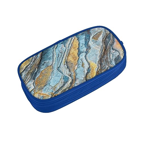 ASEELO Federmäppchen Rock Layers Große Bleistifttasche Tasche Hohe Aufbewahrungstasche für Kinder Frauen Männer Schule Büro Fall Schwarz, blau, pencase, Beauty Case von ASEELO