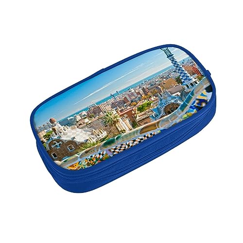 ASEELO Federmäppchen Spanien Wasser Stadt Große Bleistifttasche Tasche Hohe Aufbewahrung Etui für Kinder Frauen Männer Schule Büro Fall Schwarz, blau, pencase, Beauty Case von ASEELO