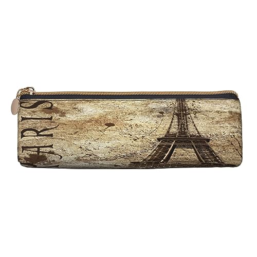 ASEELO Federmäppchen Strand Klar Meer Sand Große Bleistift Stift Tasche Hohe Lagerung Fall für Kinder Frauen Männer Schule Büro Fall Weiß, Paris Eiffelturm, Leather Pencil Case, Beauty Case von ASEELO