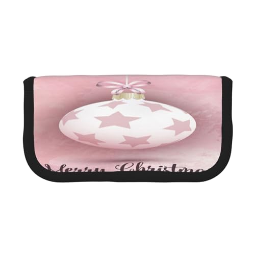 ASEELO Federmäppchen Team Train Große Bleistifttasche Hohe Aufbewahrungstasche für Kinder, Damen, Herren, Schule, Büro, Rosa Weihnachtskugel, Canvas Pen Case, Kosmetikkoffer von ASEELO