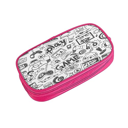 ASEELO Federmäppchen Videospiel Jungen Große Bleistifttasche Tasche Hohe Aufbewahrungstasche für Kinder Frauen Männer Schule Büro Fall Schwarz, rose, pencase, Beauty Case von ASEELO