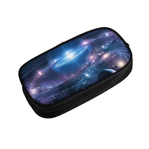 ASEELO Federmäppchen Weltraumplaneten, großes Federmäppchen für Kinder, Damen, Herren, Schule, Büro, Schwarz, Schwarz , pencase, Beauty Case von ASEELO