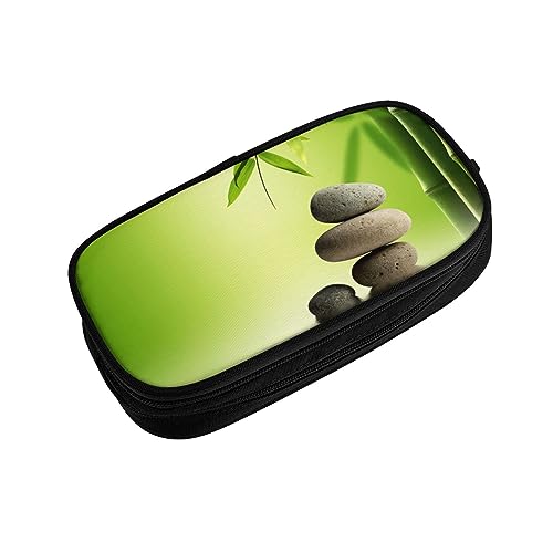 ASEELO Federmäppchen Zen Stone Spa Großes Federmäppchen Tasche Hohe Aufbewahrungstasche für Kinder Frauen Männer Schule Büro Fall Schwarz, Schwarz , pencase, Beauty Case von ASEELO