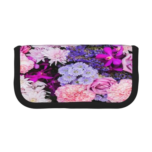 ASEELO Federmäppchen mit Uhren- und Zahnrädern, großes Federmäppchen für Kinder, Damen, Herren, Schule, Büro, Bunte Naturblumen, Canvas Pen Case, Kosmetikkoffer von ASEELO