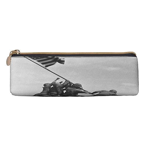 ASEELO Federmappe Amsterdam Night View Große Bleistifttasche Hohe Aufbewahrungstasche für Kinder Frauen Männer Schule Büro Fall Weiß, United States Marine, Leather Pencil Case, Beauty Case von ASEELO