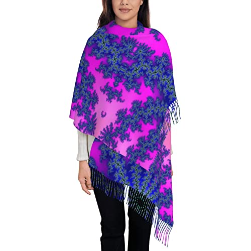 ASEELO Glitzer Delphin Damen Schal – Winter Lange Pashmina Schals Warm Wraps Damen Quaste Stola Decke, Psychedelic Photo, One size von ASEELO