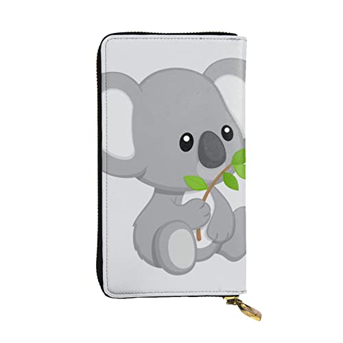 ASEELO Happy Fathers Day Leder-Geldbörse für Damen und Herren, mit Reißverschluss, Clutch-Tasche, Kreditkartenhalter, Reise-Geldbörse, Green Leaf Koala, Einheitsgröße von ASEELO