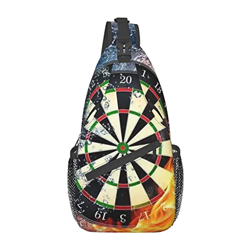 ASEELO Herren Dart Board Crossbody Brusttasche / Mode Freizeittasche / Verstellbare Outdoor Wandern und Reiten Crossbody Tasche, Schwarz, Einheitsgröße von ASEELO