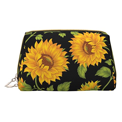 ASEELO Kosmetiktasche mit Sonnenblumen-Muster, Make-up-Tasche, Reise-Kosmetiktasche für Frauen, leicht zu tragen, Weiss/opulenter Garten, Einheitsgröße von ASEELO