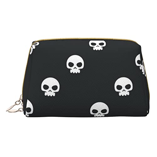 ASEELO Kosmetiktasche mit Totenkopf-Motiv, Reise-Kosmetiktasche für Frauen, leicht zu tragen, Weiss/opulenter Garten, Einheitsgröße von ASEELO