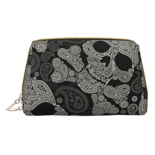 ASEELO Kosmetiktasche mit Totenkopf-Motiv, Reise-Kosmetiktasche für Frauen, leicht zu tragen, Weiss/opulenter Garten, Einheitsgröße von ASEELO