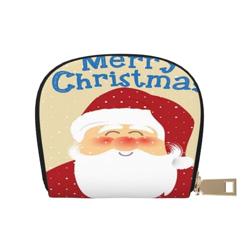 ASEELO Kreditkartenetui schwarz gelb Mops Leder Shell Kartenhalter Geldbörse für Damen oder Herren mit Reißverschluss, Weihnachten, Leather Shell Card Bag von ASEELO