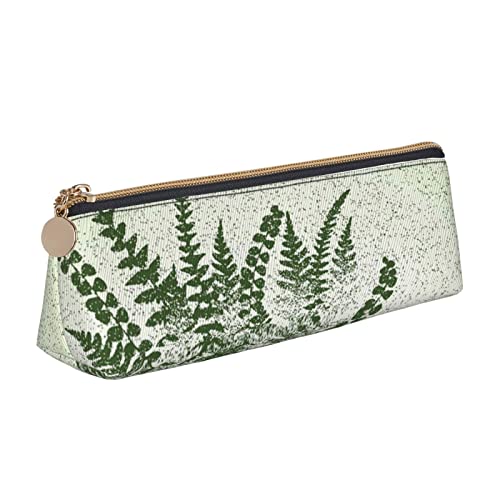 ASEELO Natürliche Pflanzen-Silhouette Farnblatt bedrucktes Federmäppchen mit Reißverschluss-Federmäppchen, Schreibwaren-Organizer, tragbare Schreibwaren-Tasche von ASEELO
