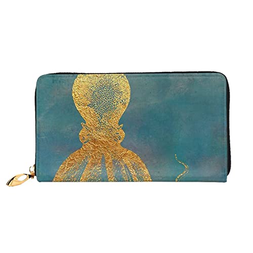 ASEELO Octopus Geldbörsen, Herren Leder Geldbörsen, Lange Clutch Geldbörsen, Geschenke für Väter, Ehemänner, Freunde, Schwarz, Einheitsgröße von ASEELO