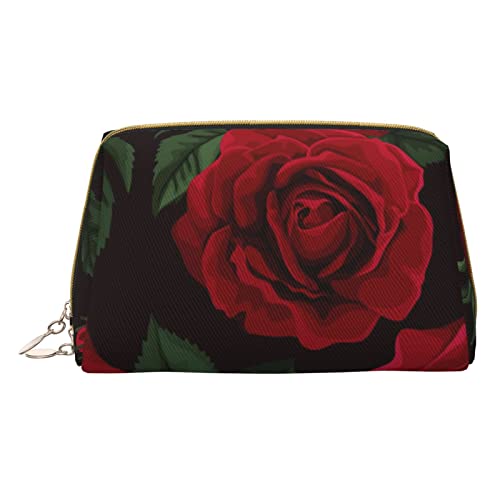 ASEELO Rote Rose Kosmetiktasche Make-up-Tasche Reise Kosmetiktasche für Frauen leicht zu tragen, Weiss/opulenter Garten, Einheitsgröße von ASEELO