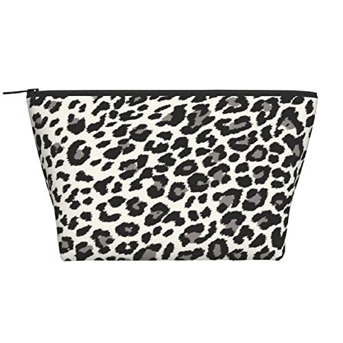 ASEELO Schwarze Leopardenmuster Make-up-Tasche Damen Kosmetiktasche Kosmetiktasche Reise Kosmetiktasche Trapez Make-up Tasche, Schwarz, Einheitsgröße von ASEELO