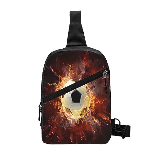 ASEELO Sling Backpack Chest Bag Fire Soccer Anti Theft Crossbody Shoulder Pack Daypack Outdoor Sport Travel Hiking for Men Women, Fire Soccer, Chest package von ASEELO