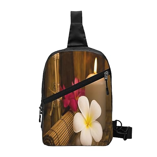 ASEELO Sling Backpack Chest Bag Pretty Flower Anti Theft Crossbody Shoulder Pack Daypack Outdoor Sport Travel Hiking for Men Women, Aromatische Kerzen, Chest package von ASEELO