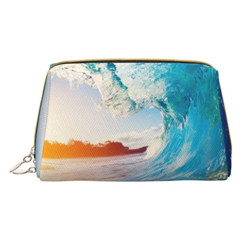 ASEELO Sunset Sea Surfen Meereslandschaft Kosmetiktasche Make-up Tasche Reise Kosmetik Pakete für Frauen Leicht zu tragen, Weiss/opulenter Garten, Einheitsgröße von ASEELO