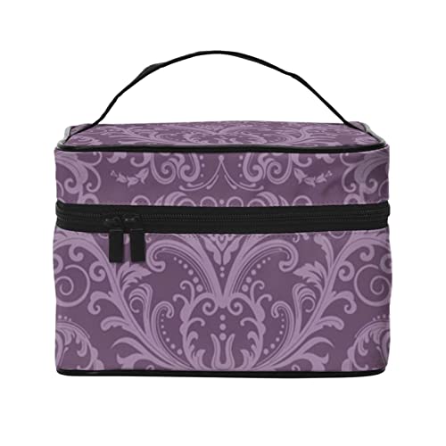 ASEELO Violette Make-up-Tasche Make-up-Taschen für Frauen Reise Kosmetiktasche Tragbare Kosmetiktasche Damen Alltagsbedarf Aufbewahrungstasche, Schwarz, Einheitsgröße von ASEELO