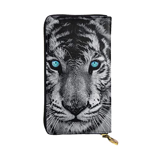 ASEELO Weiße Tiger-Geldbörsen für Herren, Geldbörsen für Damen, Musterdruck, lange Brieftaschen, modische Geldbörse, tragbare Geldbörse, Schwarz, Einheitsgröße von ASEELO