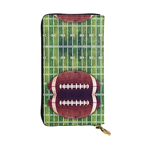 American Football Field And Ball Wallets For Men, Leather Long Clutch Purse, Vintage Purse, Business Wallets Showing Gentlemanly Manners., Schwarz, Einheitsgröße von ASEELO