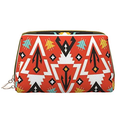 Bohemian Feather Damen Leder Kosmetiktasche Handtasche Niedlich Kulturbeutel Organizer Reise Make Up Tasche, Böhmische Feder, Einheitsgröße von ASEELO