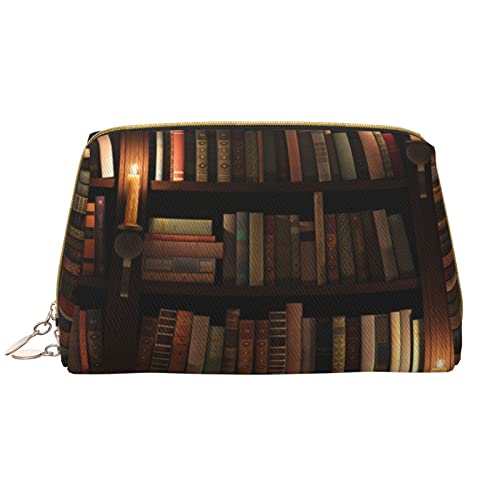 Book Room Mysterious Library Damen Leder Kosmetiktasche Handtasche Niedlich Kulturbeutel Organizer Reise Make-up Tasche, Buch Room Mysterious Library, Einheitsgröße von ASEELO