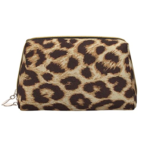 Book Room Mysterious Library Damen Leder Kosmetiktasche Handtasche Niedlich Kulturbeutel Organizer Reise Make-up Tasche, Leopardenmuster, Einheitsgröße von ASEELO