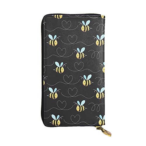 Bumble Bees Geldbörsen für Herren, Leder, lange Clutch-Geldbörse, Vintage-Geldbörse, Business-Geldbörsen, zeigen Gentlemanly Manners., Schwarz, Einheitsgröße, Vintage von ASEELO