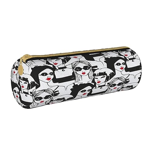 Corgi Federmäppchen aus Leder, für Schreibwaren, Make-up-Tasche, tragbar, für Teenager, Mädchen, Erwachsene, Damen Sonnenbrille Rot Mode Glamour Mädchen, Leather Pencil Case, Beauty Case von ASEELO