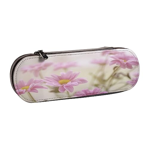 Federmäppchen aus Leder, Bogen auf Mallorca, Spanien, Schreibwaren, Bleistifttasche, Make-up-Tasche, tragbare Büro-Schreibwarentasche für Teenager, Mädchen, Erwachsene, Retro Stil Rosa Blumen, Leather von ASEELO