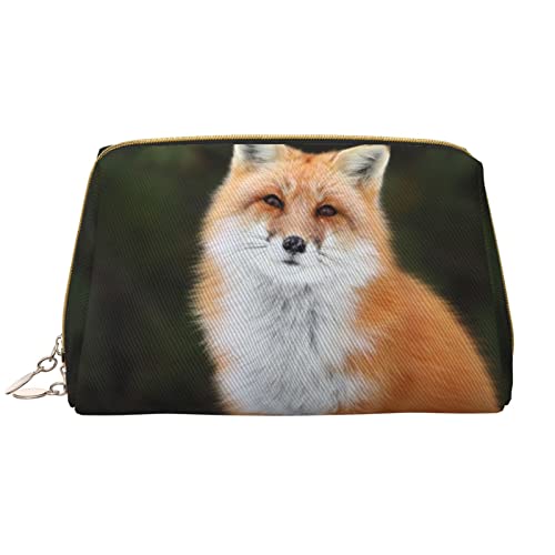 Goat Damen Leder Kosmetiktasche Handtasche Niedlich Kulturbeutel Organizer Reise Make Up Tasche, Lustiger Fuchs, Einheitsgröße von ASEELO