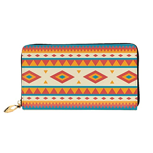 Indianer Geldbörse Damen Leder Geldbörse Lange Clutch Geldbörse Ein Überraschungsgeschenk für Mutter/Frau/Freundin, Schwarz, Einheitsgröße von ASEELO