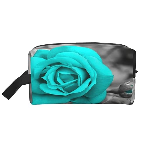 Kosmetiktasche mit Aufschrift "Merry Christmas", Kosmetiktasche, Aufbewahrungstasche, Geldbörse, Reise-Make-up-Tasche mit Reißverschluss für Frauen, blau/rosa, storage bag von ASEELO